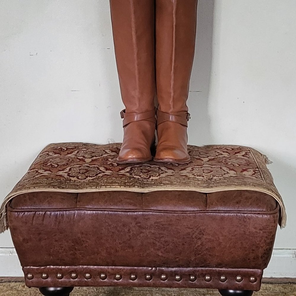 COACH LEATHER TAN CHRISTINE RIDING BOOTS - Picture 4 of 9